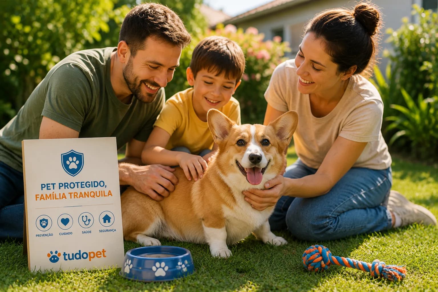 Família com cachorro em ambiente doméstico ilustrando riscos compartilhados de doenças do carrapato