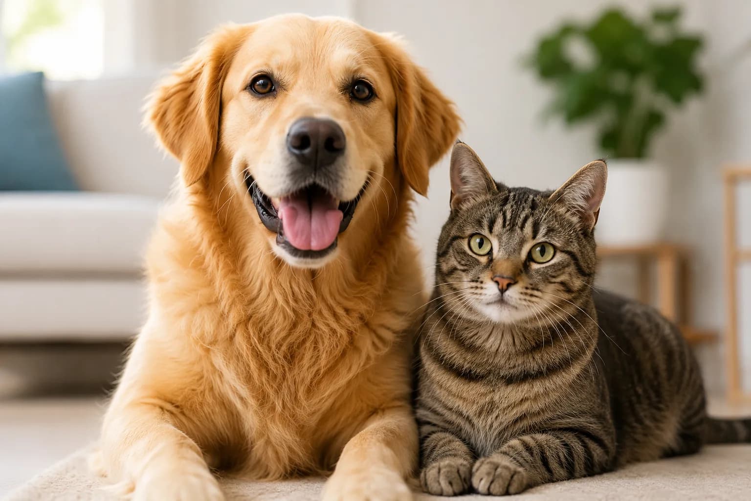 Cão e gato sendo vacinados em clínica veterinária com carteirinha de vacinação ao lado