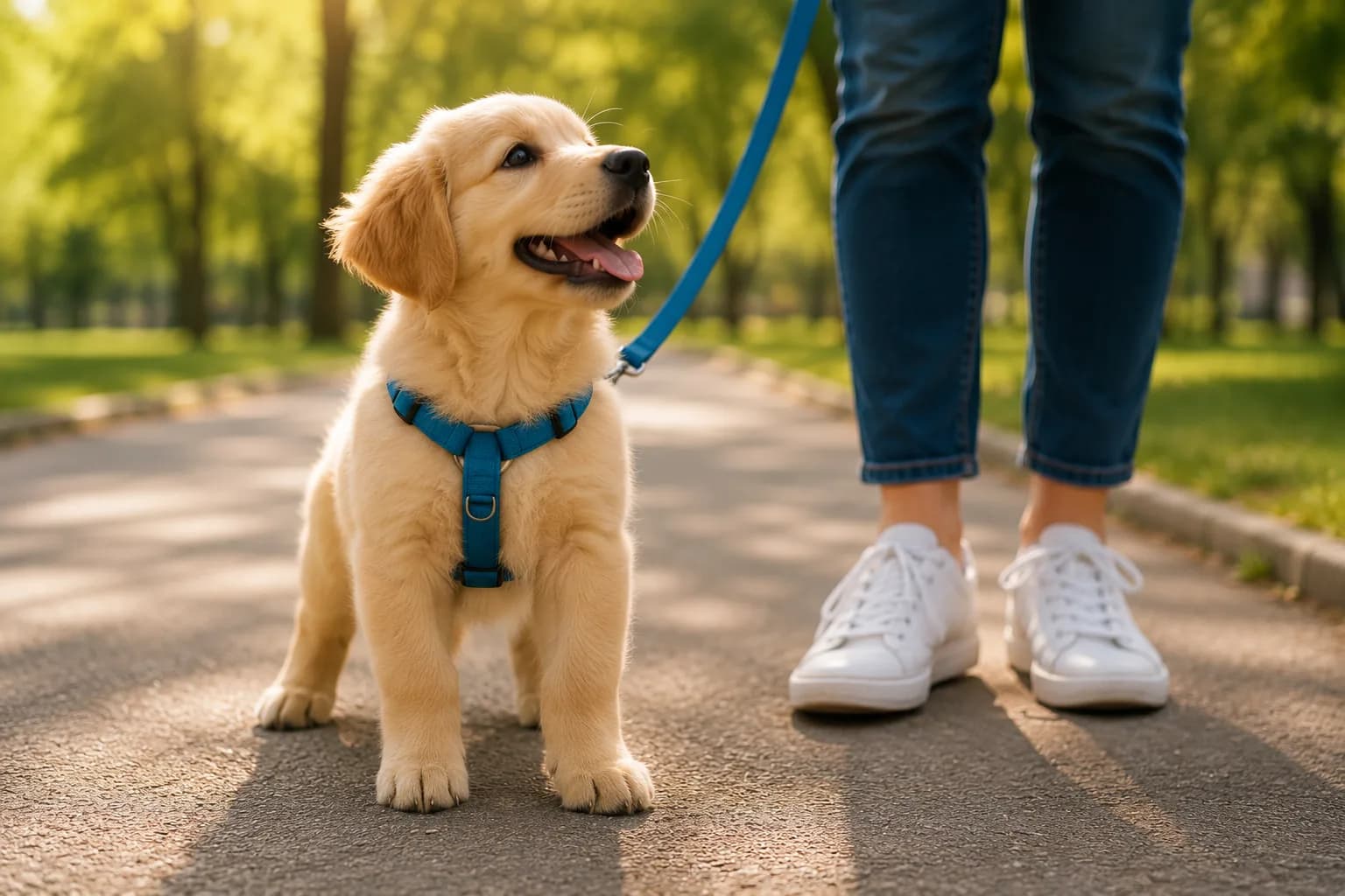 Filhote de cachorro vacinado pronto para o primeiro passeio na rua