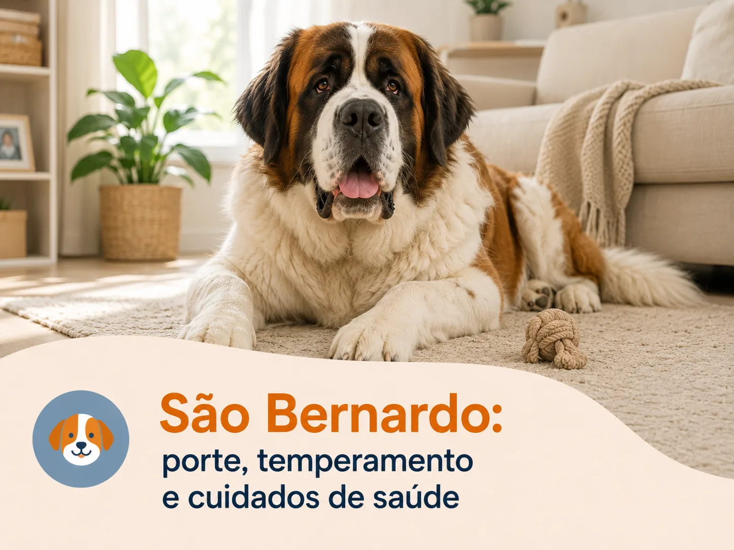 Cão da raça São Bernardo demonstrando porte gigante e temperamento dócil